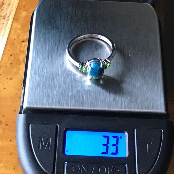 Natural Shadowkite Chrome Diopside Sterling Silver Ring Size 9 - Picture 3 of 9